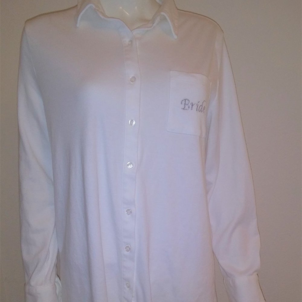 White Bridal Long-Sleeved Blouse